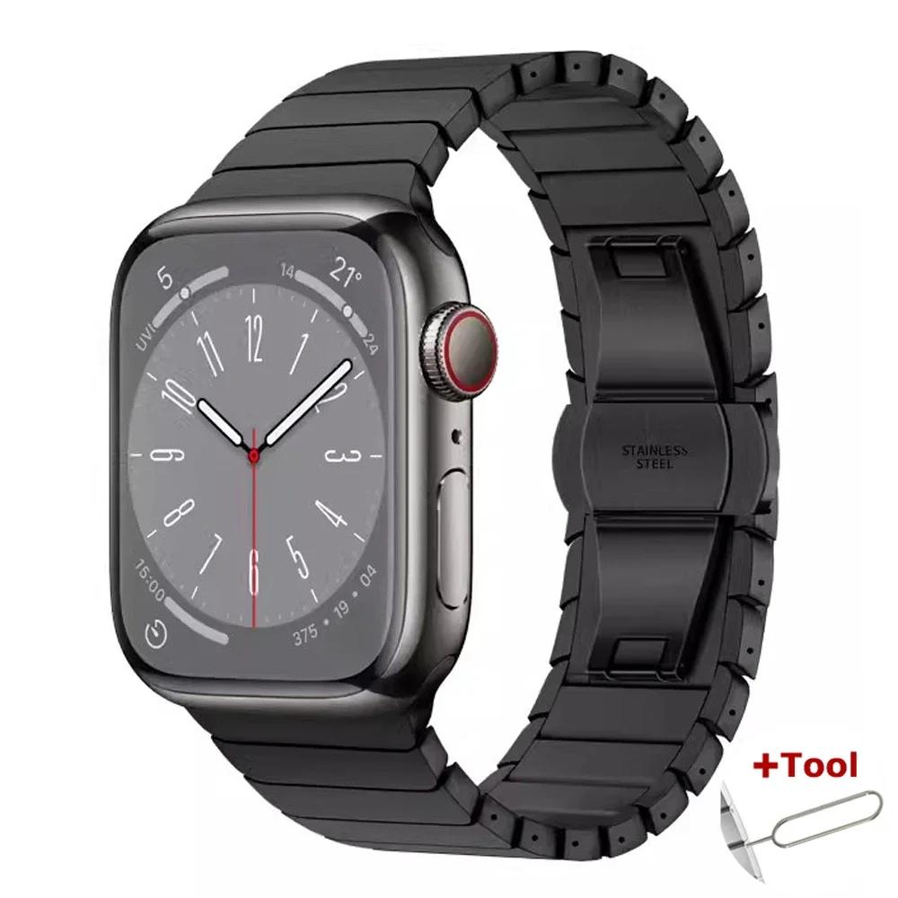 Metal Stainless Steel Strap for Apple Watch Ultra 2 49mm 10 9 8 7 46mm 45 41mm Bracelet for Iwatch 6 5 SE 40mm 44 38 Luxury Band