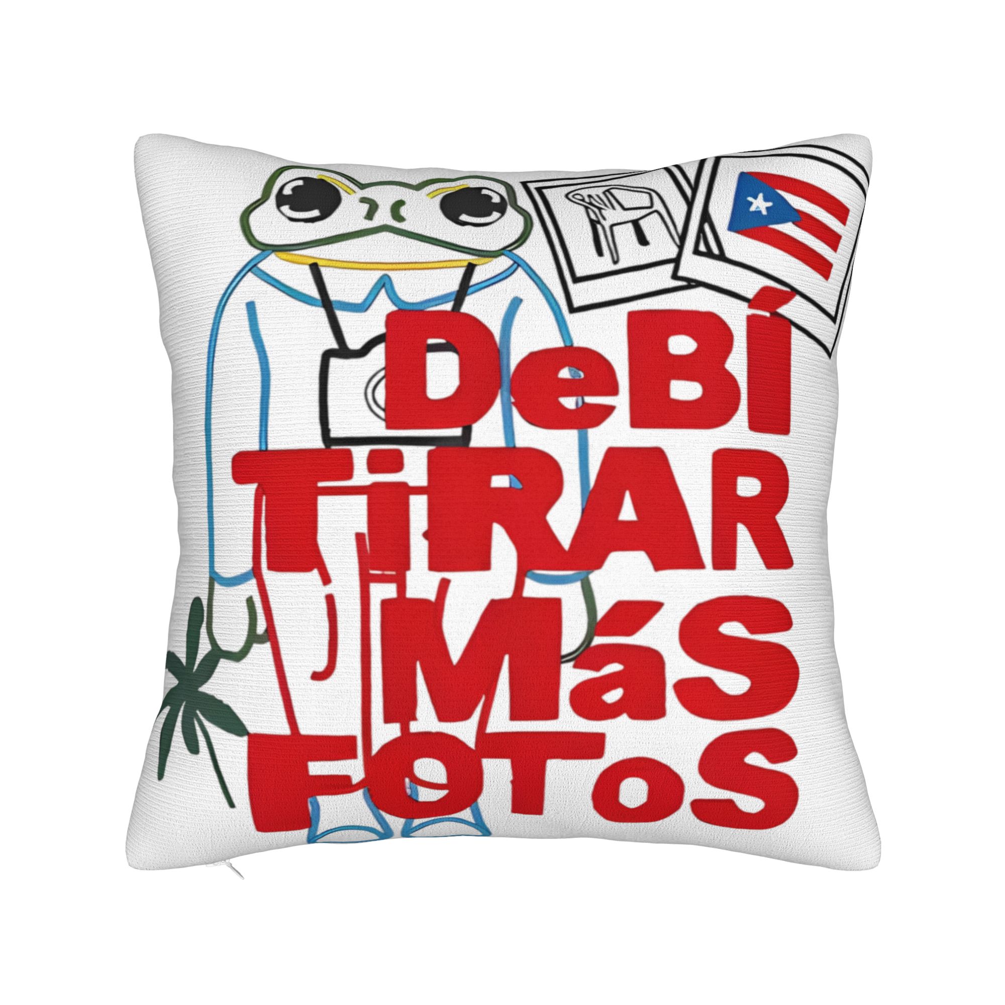Bad Bunny Debi Tirar Mas Fotos Taies d'oreiller Carrées Polyester Siège Coussin Musical Housse Mignonne Décorative 40*40 45x45cm