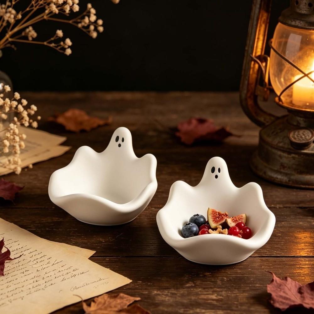 Halloween Theme Ghost Storage Bowl Mold Non-Stick Drip Glue Mold Candy Bowl Mold DIY Handmade Use
