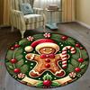 Christmas The Gingerbread Man Round Carpet Living Room Bedroom Floor Mat Festive Atmosphere Christmas Tree Home Rug