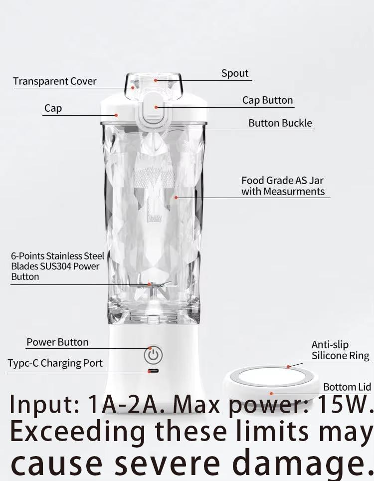 Xiaomi Xiaomi Portable Blender with 20oz Cup, USB-C Rechargeable, Self-cleaning, Cordless for Smoothies, Gym, Office.