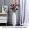 Nordic Minimalist Ceramic White Floor Vase for Dried Flowers and Lucky Bamboo, Living Room Decor