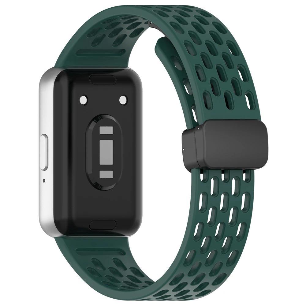 Magnetická D přezka Sportovní silikonový pásek pro Samsung Galaxy Fit 3 Fit3 SM-R390 Náhradní pásek Náramek Příslušenství