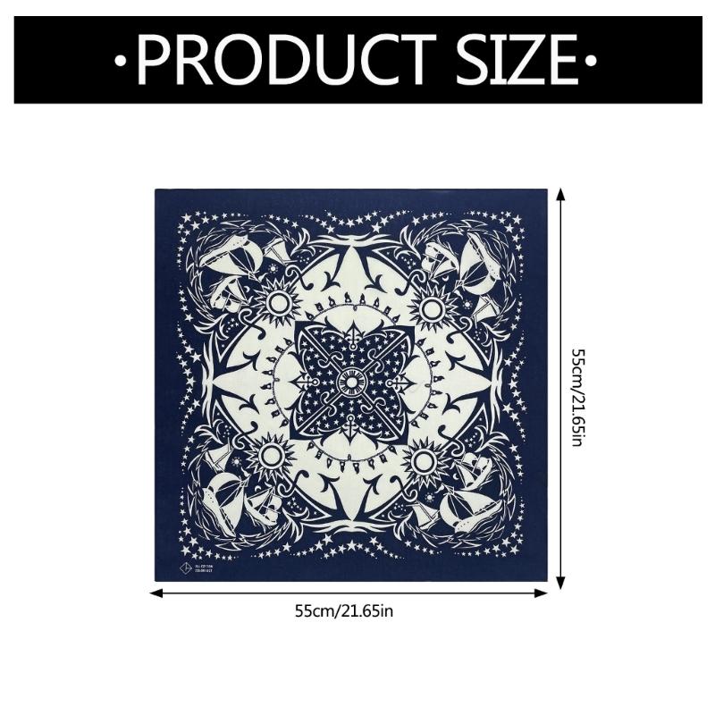 Bandana Stampa 55x55cm Bandane Fiori Western Sciarpa da Collo alla Moda Foulard per Capelli Street Dance Copricapo Hiphop