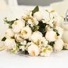 Pivoines Artificielles Fleur Mélange de Fleurs de Pivoine Artificielle Tige de Fleur Fausse Soie Toucher Réel Bouquet pour Arrangements Floraux Table à Manger Fête de Mariage Centre de Table