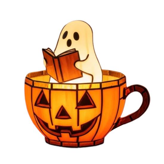 Ghost Bubble Bath Lamp Cute Ghost-Themed Night Light Color-Changing LED Mood Light for Bedside Bathroom Decor