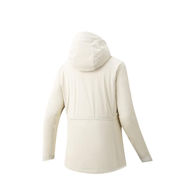 Anta Minimalist Solid Color Hooded Fashion Waterproof Jacket Women outerwear 162627606-1