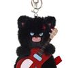 Electric Guitar Cat Keychain Plush Rock Star Cat Plush Pendant Soft Stuffed Cat Keyring Cute Bag Charm for Teens & Cat Lovers