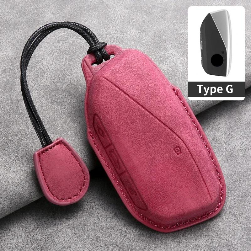 Housse de Protection en Cuir pour Clé Intelligente de Voiture pour Bmw X3 G01 G31 X5 G05 X4 G02 G30 G32 I8 X7 M5X F20 Housse Coque Fob pour Clé de Voiture BMW