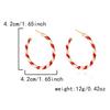 Merry Christmas Colorful Earrings Ear Hoop for Women Minimalist Red Green Twist Round Circle Earring for Women Girl New Year Xmas Jewelry Gifts