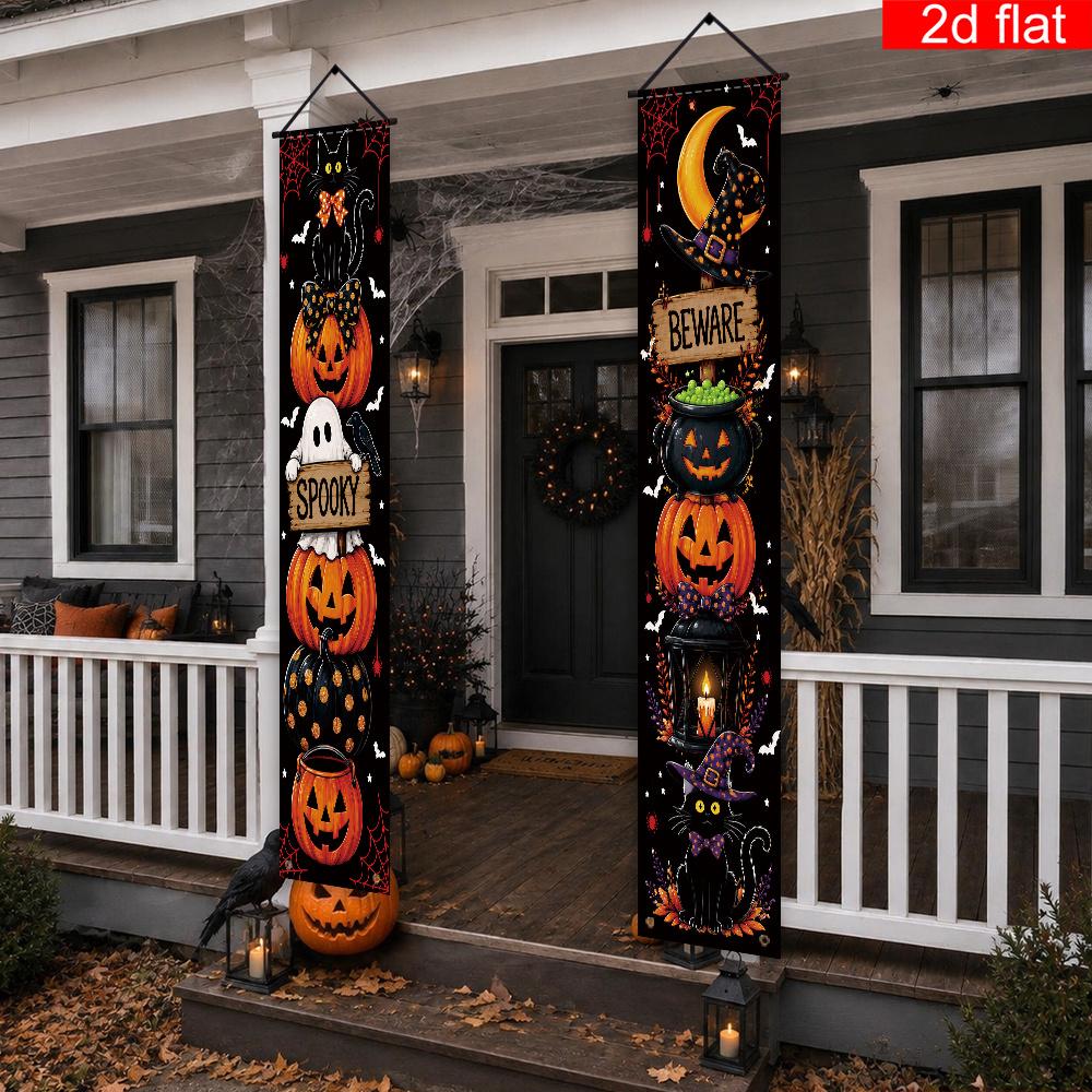 Halloween Banner 2pcs Cat Design (Polyester) for Porch