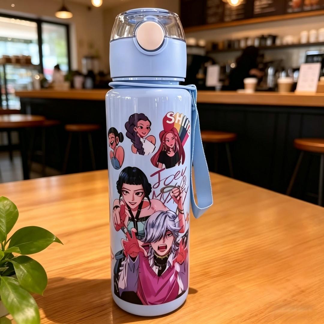 High-Quality Cartoon High-Quality Figure High-Quality Water High-Quality Bottle, High-Quality Portable High-Quality Outdoor High-Quality Straw 700ML синий