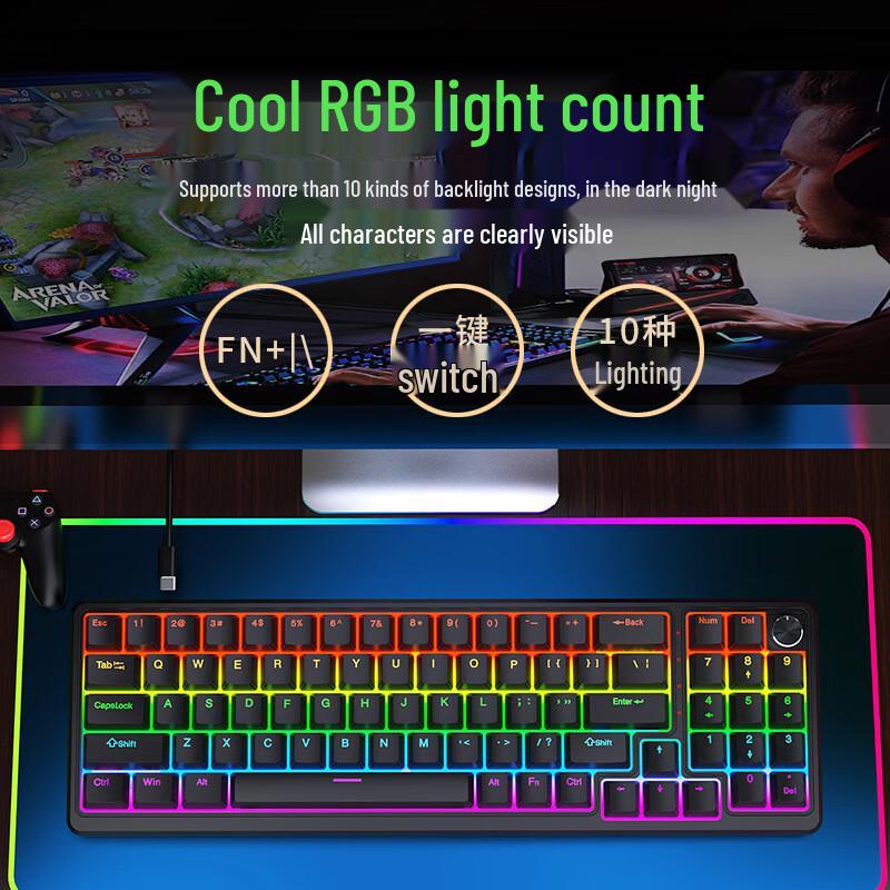 Y-FRUITFUL K78 RGB Wired Hot-Swappable Mechanical Keyboard