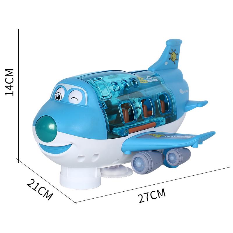 Electric Q-Cute Passenger Airplane Toy with Music & Lights - 360° Rotating Children's Car