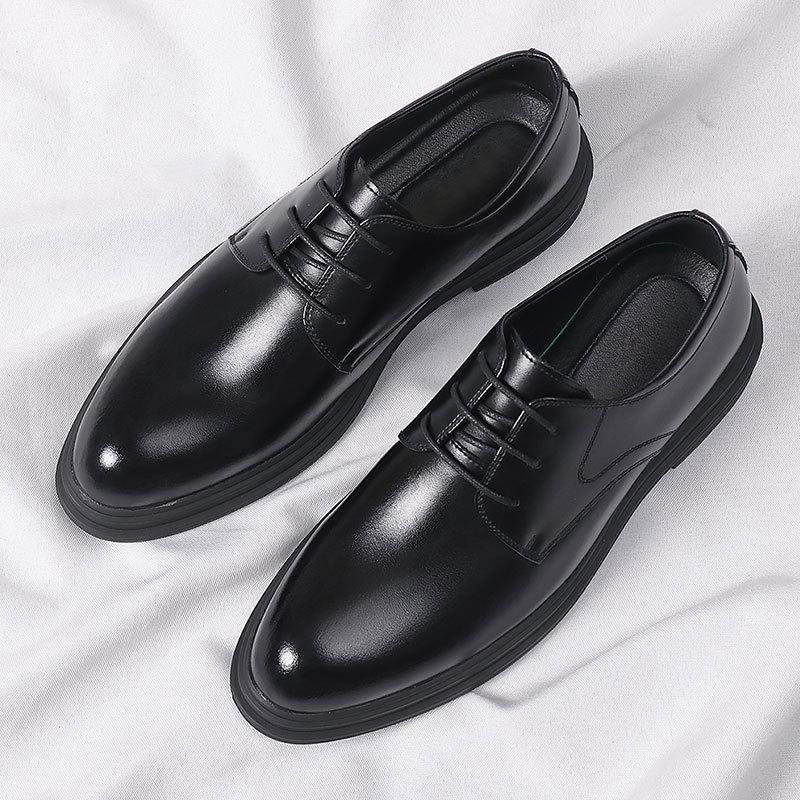 Wenzhou leather shoes custom men's heightening shoes custom 6CM heightening business dress leather shoes men's lace-up casual shoes