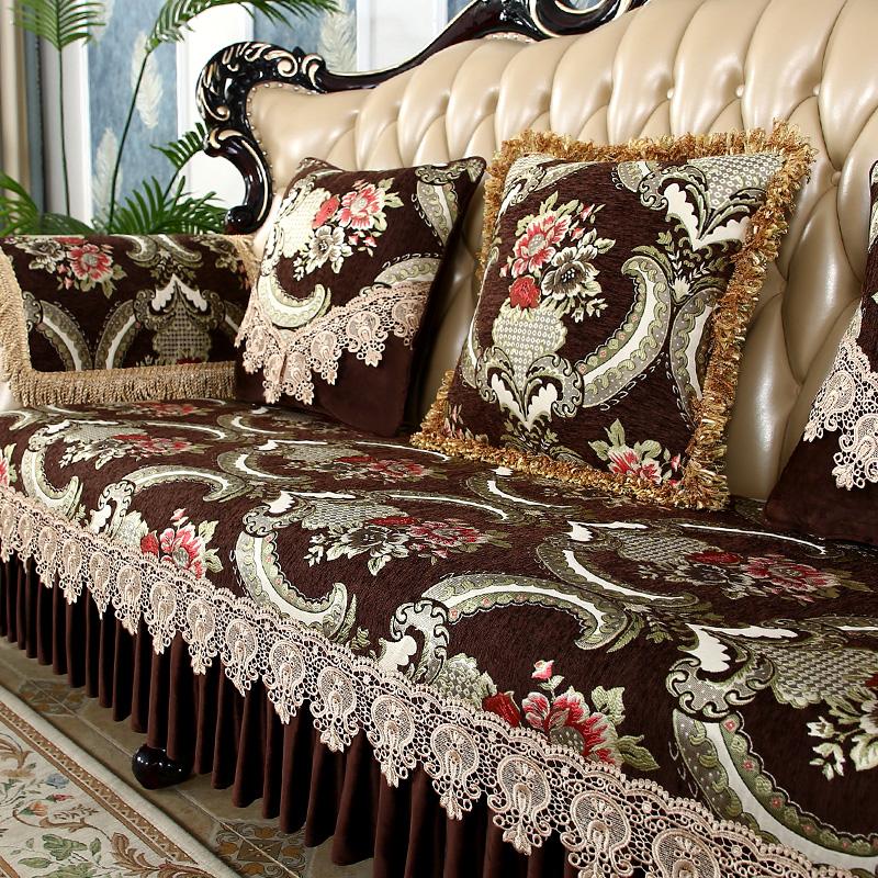 European Sofa Cushion Chenille Jacquard Fabric Sofa Cover Living Room Non-slip Slipcover Four Seasons Universal Armrest Towel