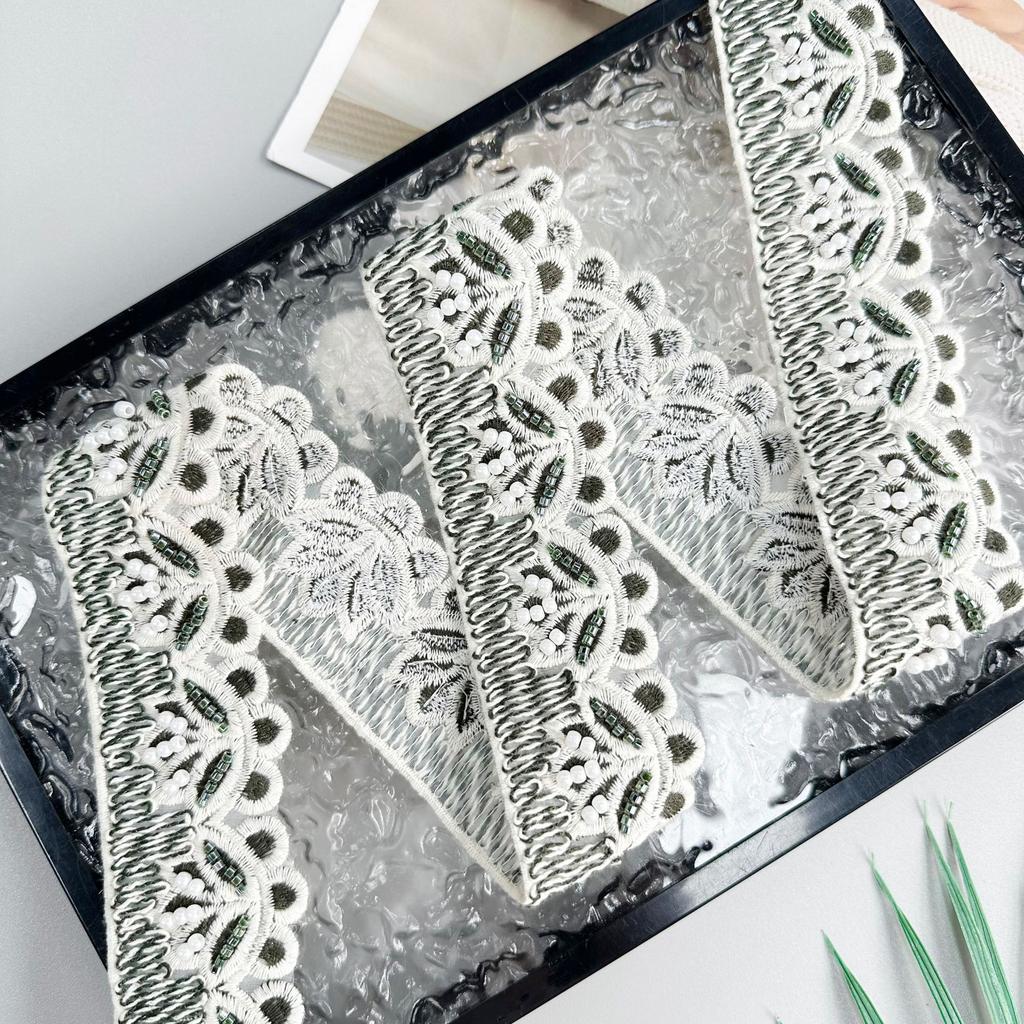 4.5Cm Organza Beads Embroidery Barcode Lace Exquisite Window Decoration Clothing Luggage Belt Decorative Lace Accessories