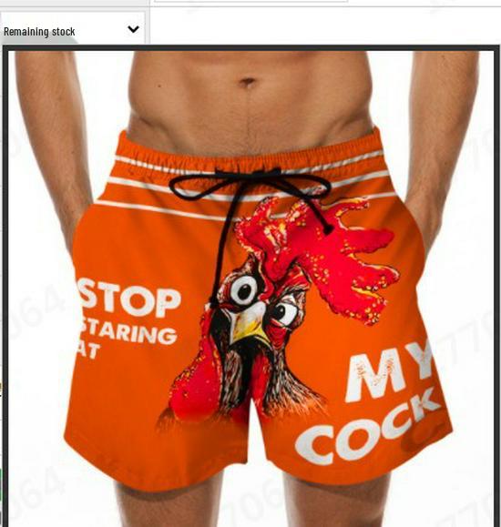 Men's 3D Turkey Head & Banana Print Swim Shorts