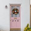 12 Inch Artificial Front Door Wall Window Hanging Garland Hoop Flower Pendant Ornament for Christmas