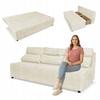 KIMO Sofa Bed with Sleeping Function and Storage Container Family Furniture Ramona Beige Velvet