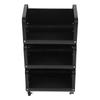 Kitchen Storage Shelf Multiple Layers Stainless Steel Multifunctional Mobile Shelving Unit Cart Black Color 3 Layers