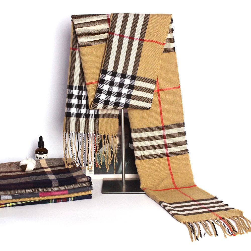 Autumn And Winter Scarves Imitation Cashmere Warm Men'S Plaid Scarf Manufacturers