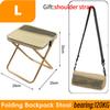 Chaise Pliante Portable Chaise Intégrée de Rangement Extérieure Tabouret Pliant avec Sac de Rangement et Sangle Réglable pour Camping Pique-nique