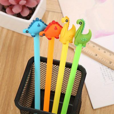 Back To School Season 10pcs 0.5mm Dinosaur Shape Water Pen Creative Stationery Cartoon Gel Pen Cute Writing Pen Office Signature Pen