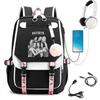KATSEYE Retro Print Backpack Korean Style Campus Student Bookbag Large Capacity Fashion Daypack 60123-5