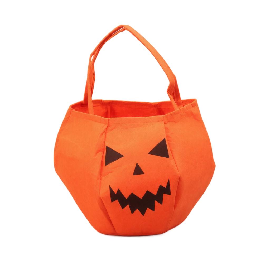 Non-Woven 3D Pumpkin Halloween Candy Bag for -or- Party Favors and Costume Props