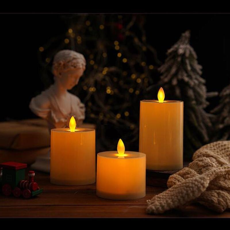 Electronic Flameless LED Candle Light Bright Battery Operated Lamp with Realistic Flame Christmas Holiday Wedding Home