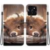 Handmade PU Leather Flip Case for Honor X6a Anti-Slip Shockproof Cover with Wrist Strap & Heart/Rose Cat Designs