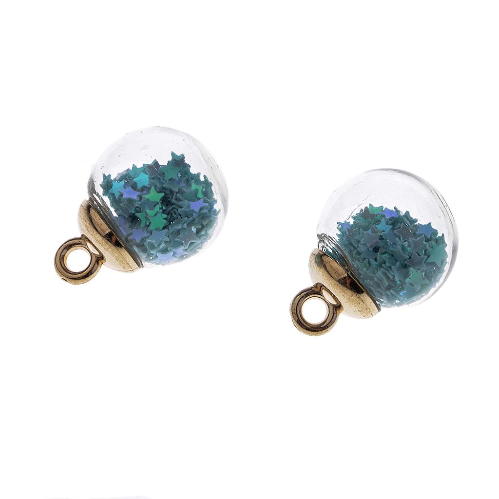 10 stykker 16 mm Tiny Star Glass Ball Charms Pendant DIY Craft rosa