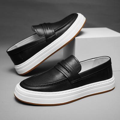 High Quality Brand Men's Genuine Leather Shoes Thick Soled Casual Shoes Wear-resistant Soles Versatile Oxford Shoes for Men