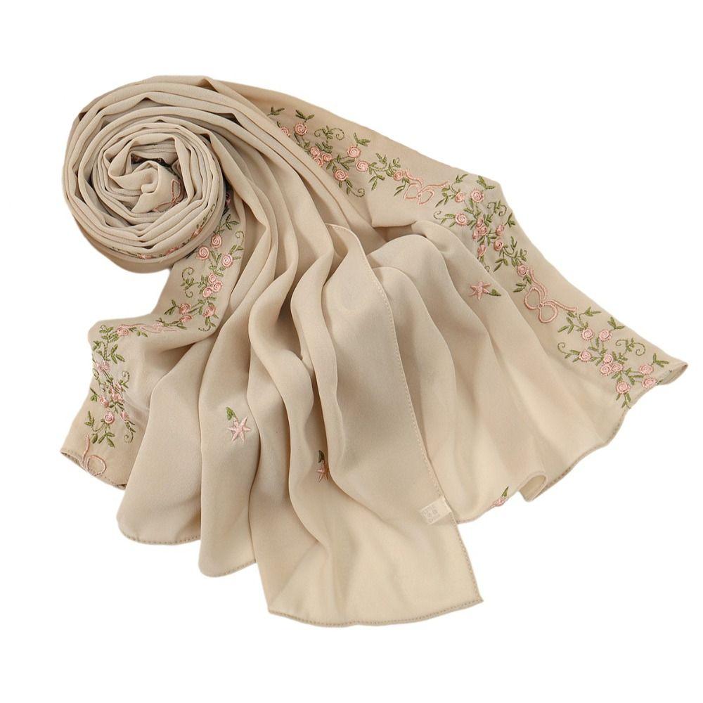 Plain Women Lace Shawl Chiffon Material Summer Femme Shawl Ramadan Hijab Scarf  Daily Events