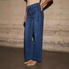 Dámské džíny s vysokým pasem Jaro Nový styl Slim Fit Široké nohavice Retro styl Rovné kalhoty