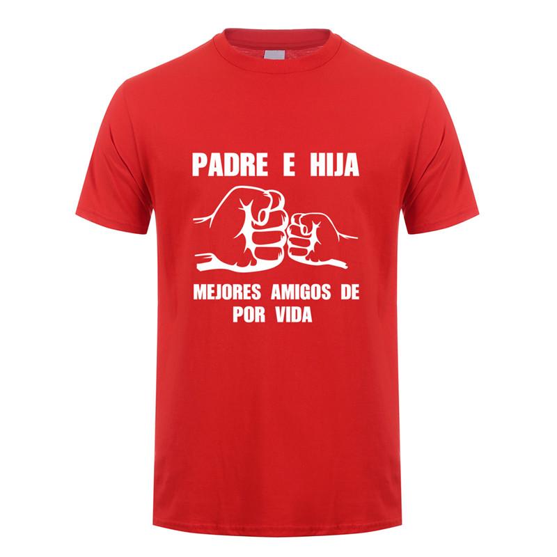 Spanish Daddy And Daughter Fathers Day Dad Gift Funny T Shirt Men Short Sleeve T-Shirts Man Tshirt  JL-142