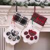 Christmas Holiday Hanging Fireplace Plaid Decoration Christmas Stockings Pet Supplies Ornaments