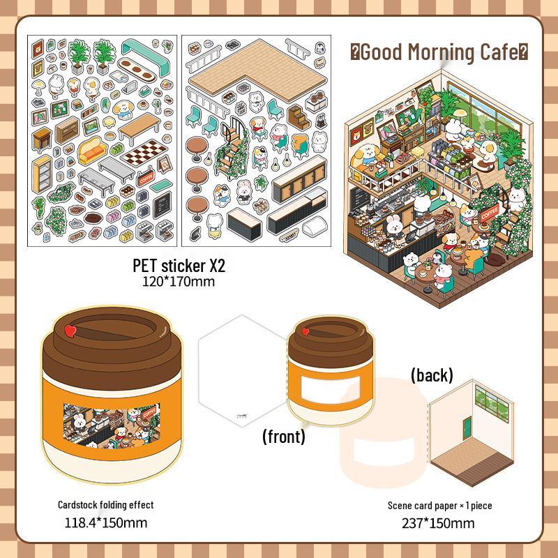 Infeel.Me 2.5D Scenery Stickers - 6th Edition Student Miniature Decoration Stickers