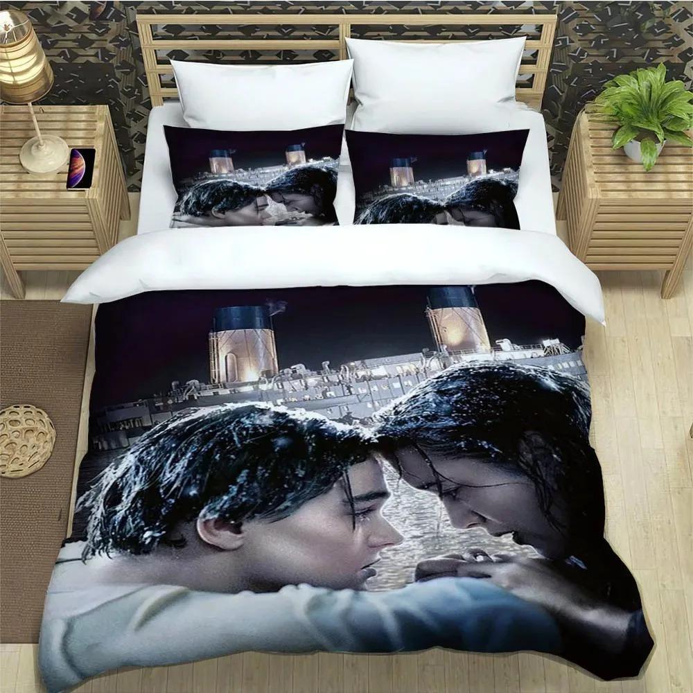 Titanic Leonardo DiCaprio Printed Bedding Sets Exquisite Bed Supplies Set Duvet Cover Bed Comforter Set Bedding Birthday Gift