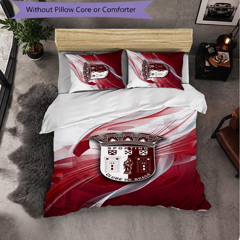 Braga FC Themed Bedding 3Pcs Duvet Cover Set Decorative Bed Linen For Teen Room Home Decoration