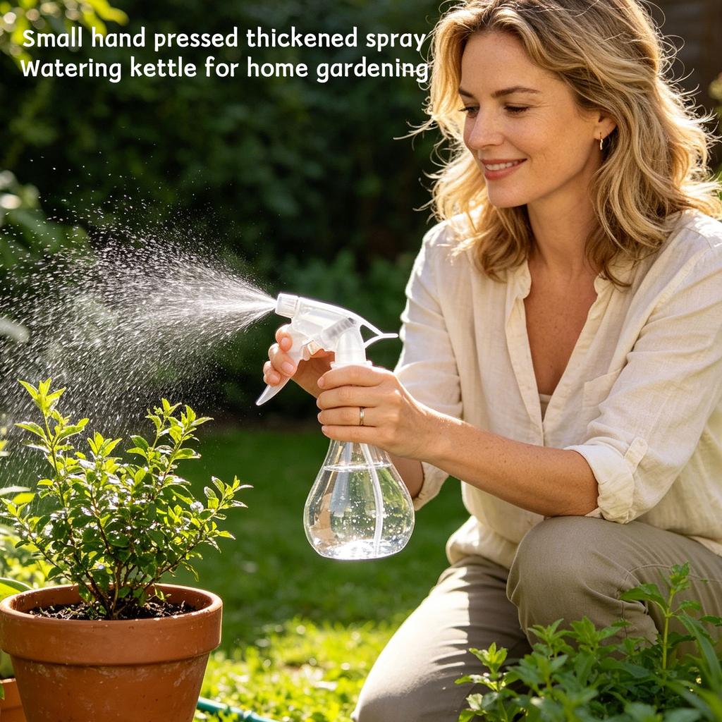 Transparent Plastic Hand Press Spray Bottle | Thickened Small Watering Can For Succulents & Home Garden