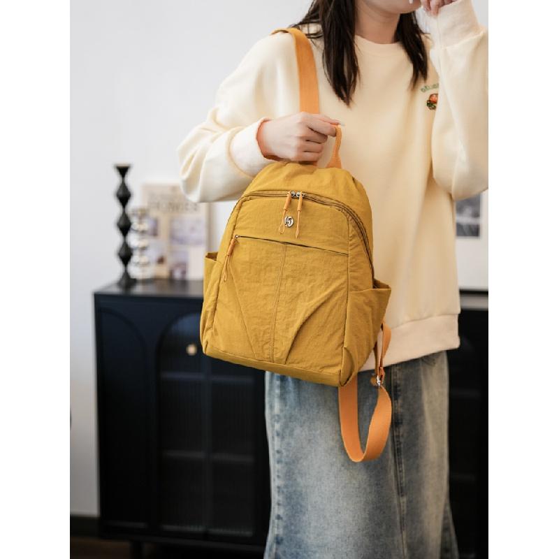High Quality New Nylon Women Backpack Female Travel Bag Backpacks Schoolbag for Teenage Girls Solid Color Bookbag