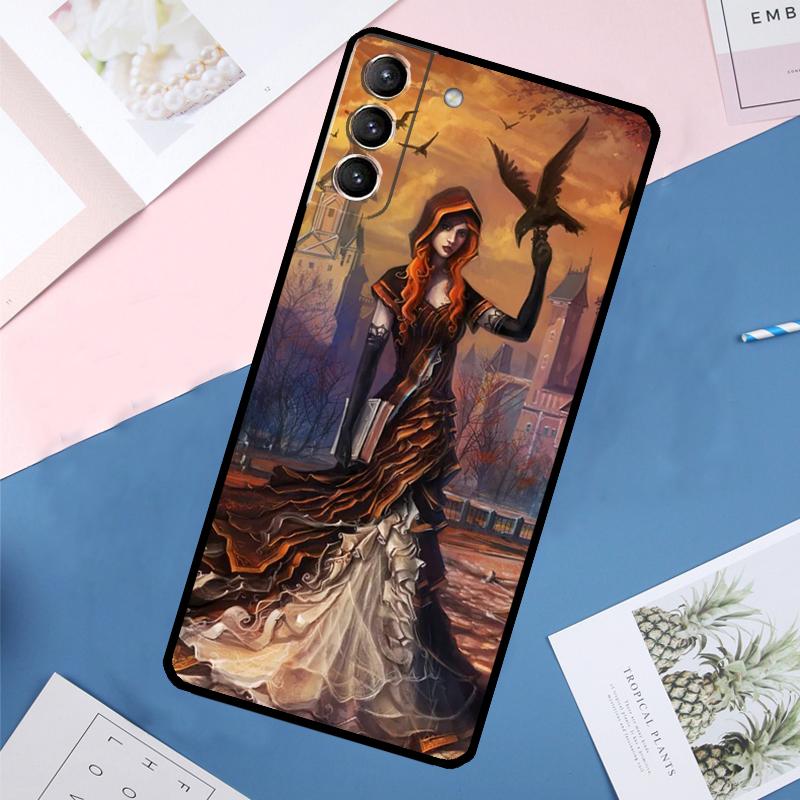 Halloween Moon Witch Horror Case For Samsung Galaxy S25 Ultra S21 S22 S23 S24 Ultra S9 S10 Plus S20 FE S25 FE Back Cover