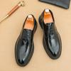 Fashion 2025 New Mens Lace-Up Pointed Toe Casual Leather Shoes Genuine Leather Oxfords Breathable Non-Slip Sole Business Casual Footwear