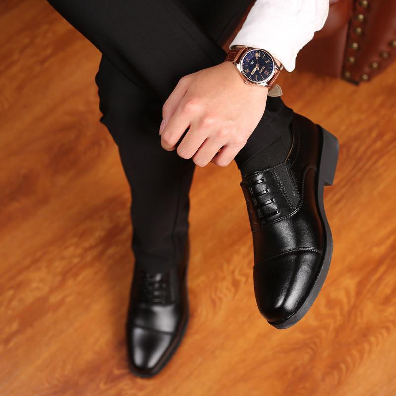 Fashion Men Classic Dress Shoes Formal Oxfords Business Office Wedding Shoes Wear Elegant Casual Leather Zapatos Brock Men Flat Shoes