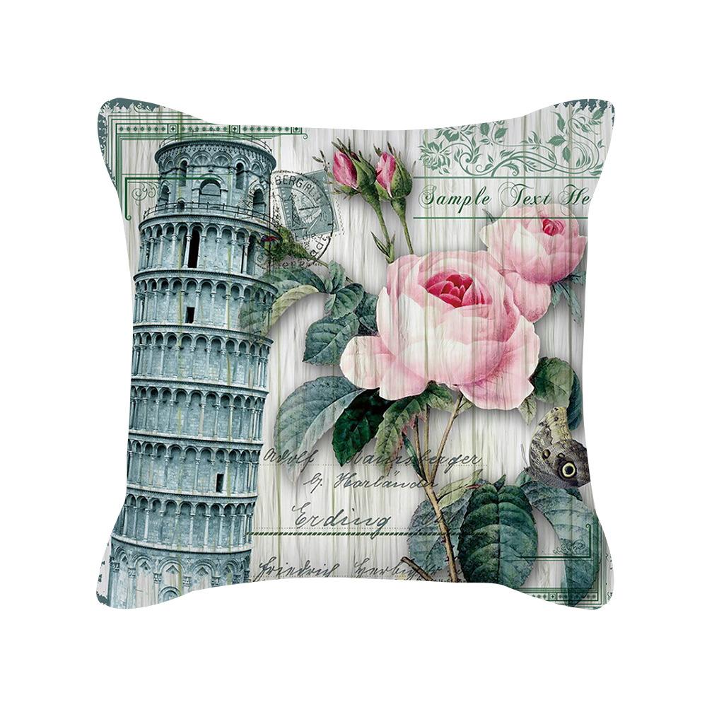 New Nordic Home Furnishings Flower Blooming Rich Pillow Cover Retro Style Car Sofa Cushion Waist Pillow Cover