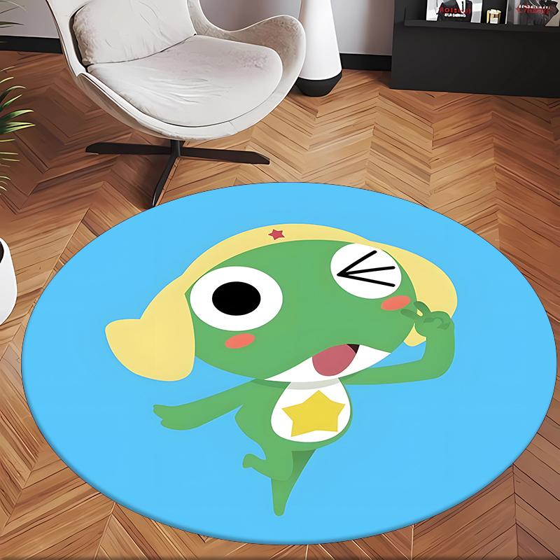 Keroro (5) Round Office Rug Decorative Floor Rug for Office Bedroom Living Room and Home Space