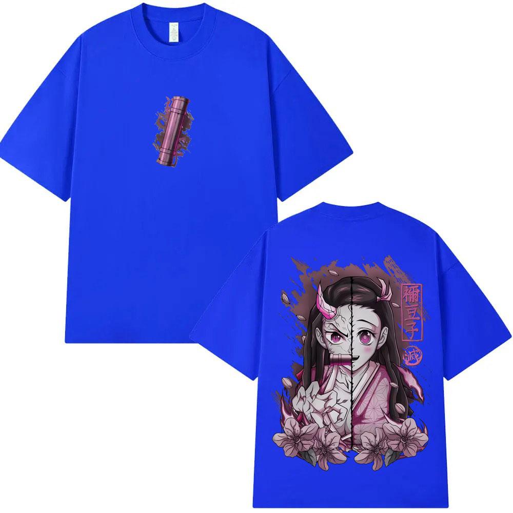 T-shirt Graphique Demon Slayer Kamado Nezuko Anime Hommes Femmes Casual Coton Oversize T-shirts Hommes Dessin Animé Manga Merch T-shirts