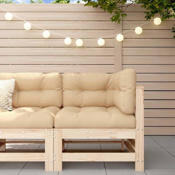 VidaXL Canapé d'Angle avec Coussins, Siège avec Dossier, Meuble de Jardin Terrasse Balcon Patio Extérieur, Marron Bois de 825653